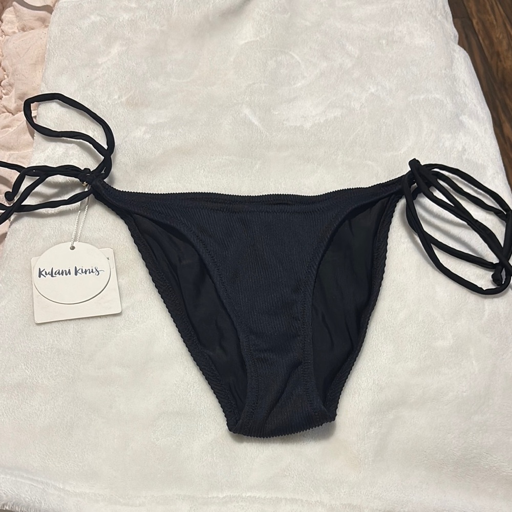 Kulani Kinis Midnight Bikini Bottom with Side Ties